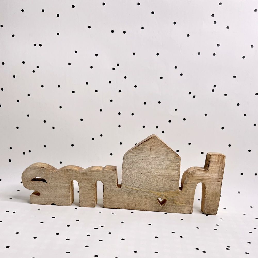 🏠 HOME 🏠 solid wood decor sign distressed heart - Picture 2 of 6